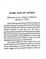 WORK AND ITS SECRET -E -12