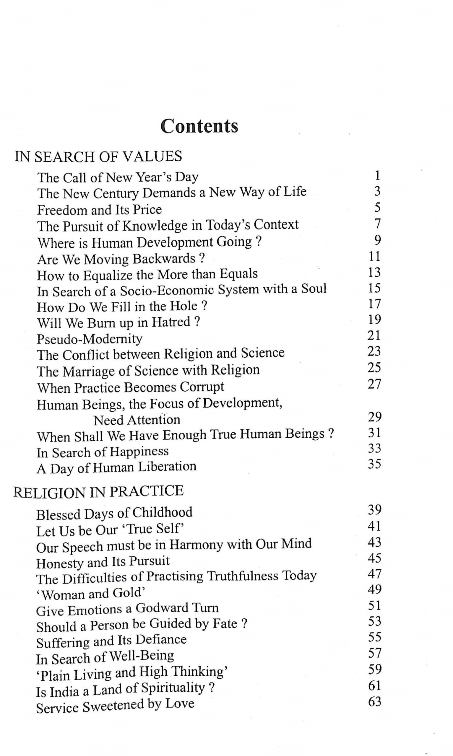 IN SEARCH OF SPIRITUAL VALUES E-60 IN SEARCH OF SPIRITUAL VALUES E-60